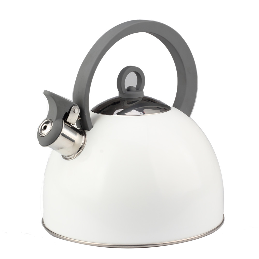 Classic Stainless Steel Whistling Tea Kettle (White) — product information