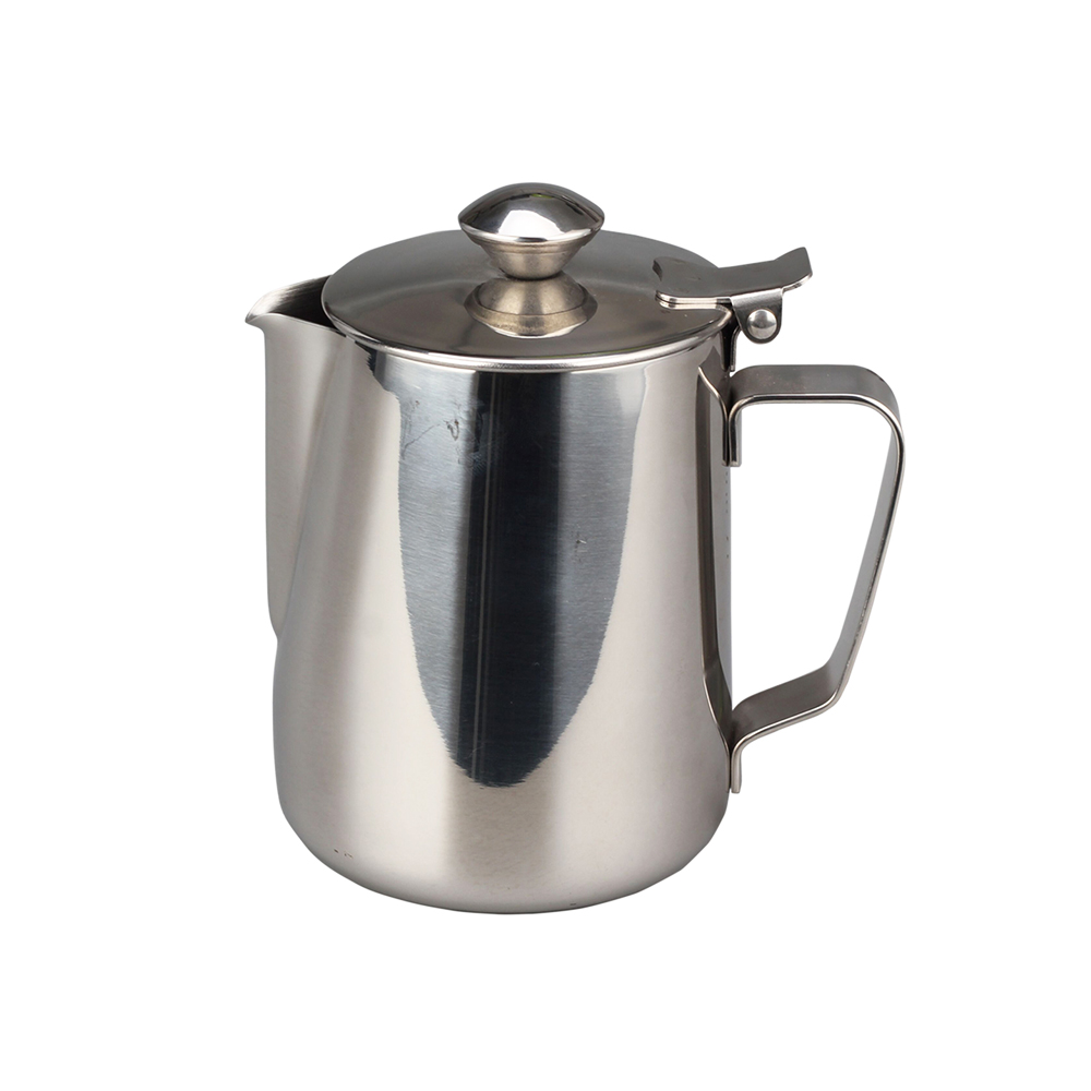 Stainless Steel Latte Milk Frothing Pitcher Jug With Lid — product information