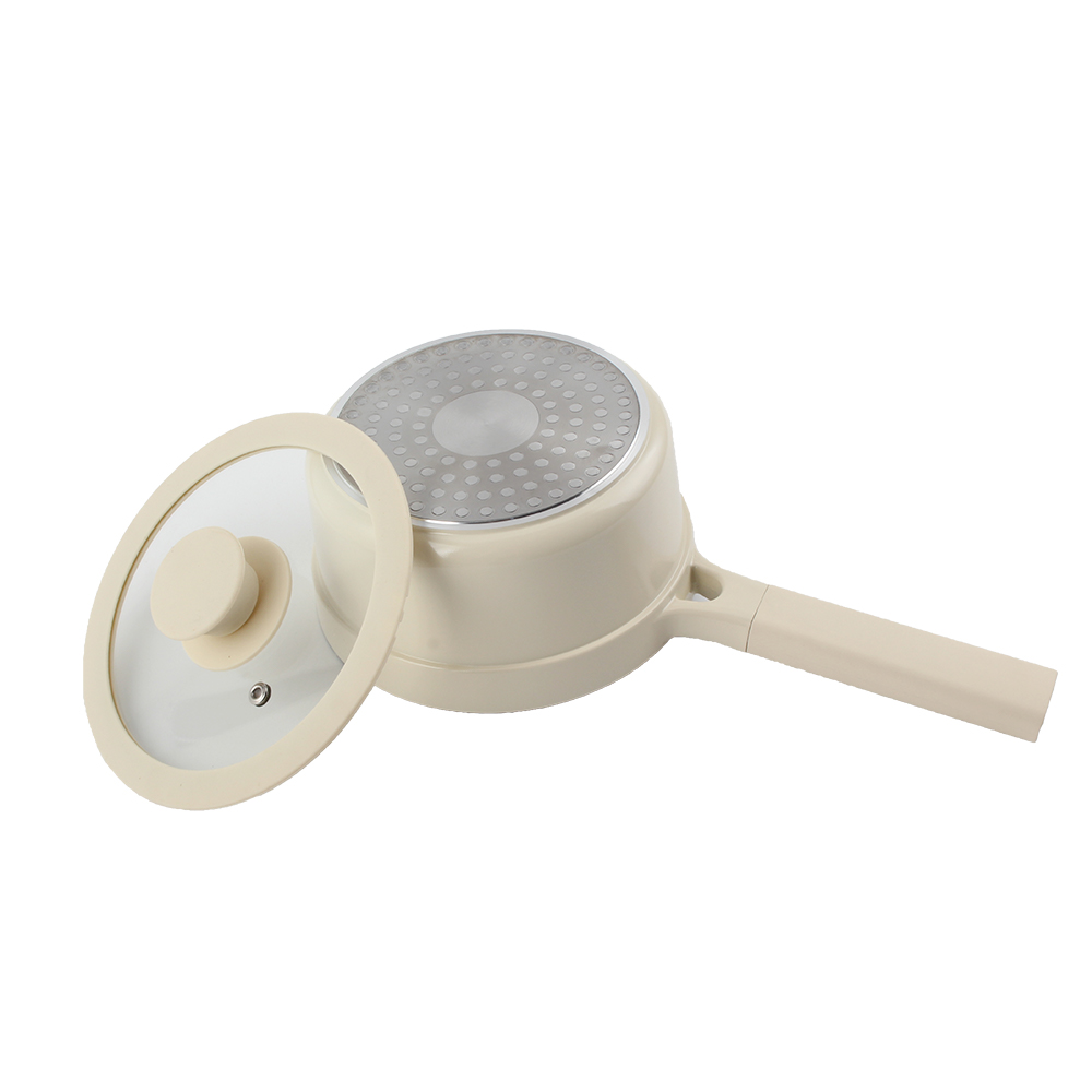 Die Casting Aluminum Alloy Nonstick Sauce Pan With Glass Lid — 4