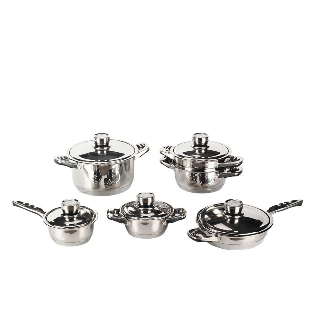 12-Piece Stainless Steel Pots And Pans — product information