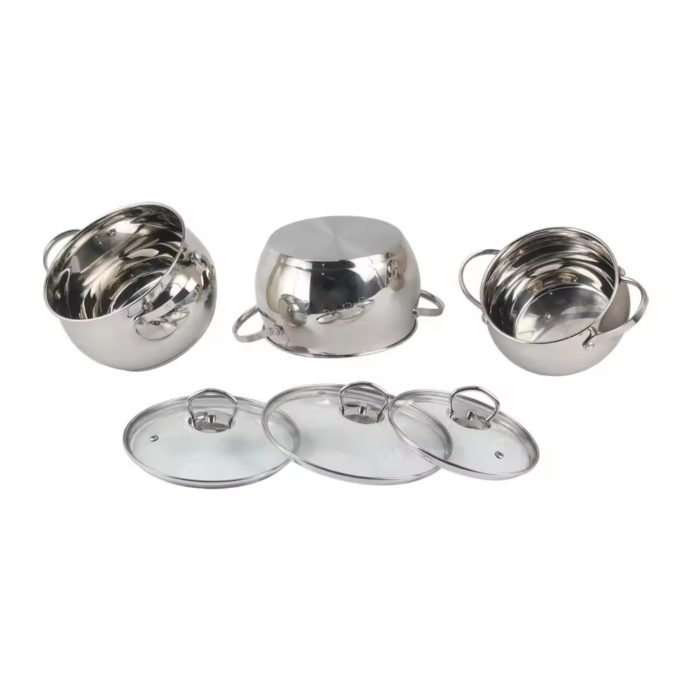 Stainless Steel Casserole With Glass Lid — product information