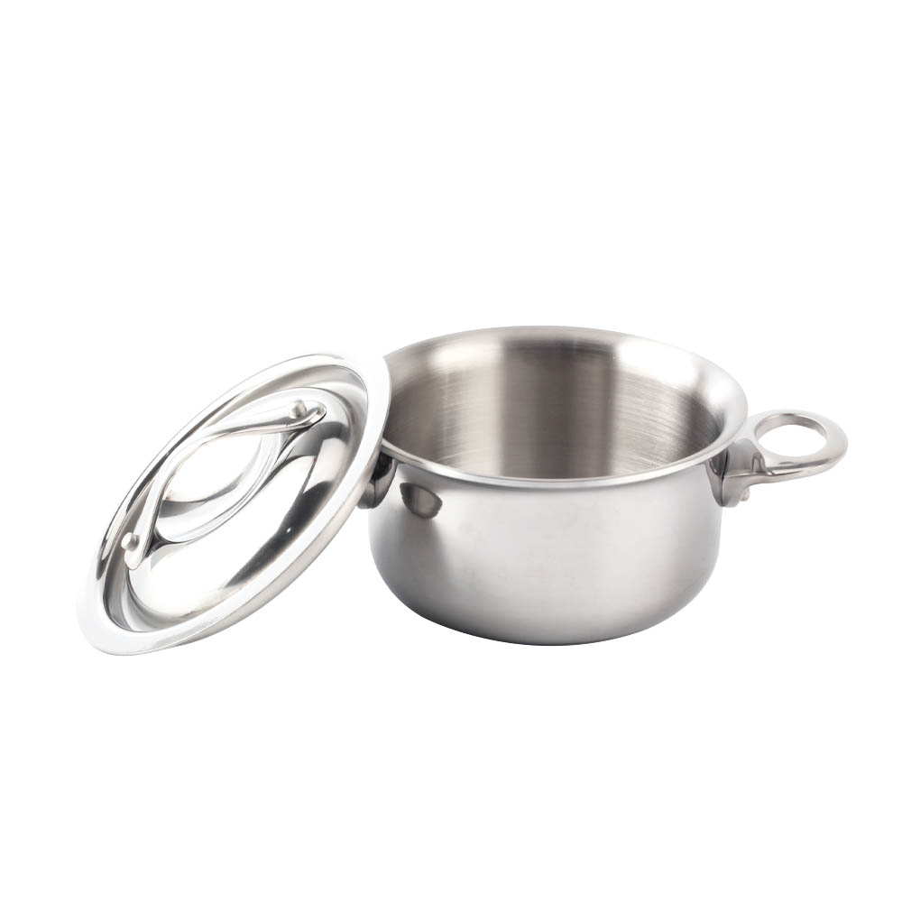 Silver Triply Mini Stainless Steel Sauce Pot With Cover — product information