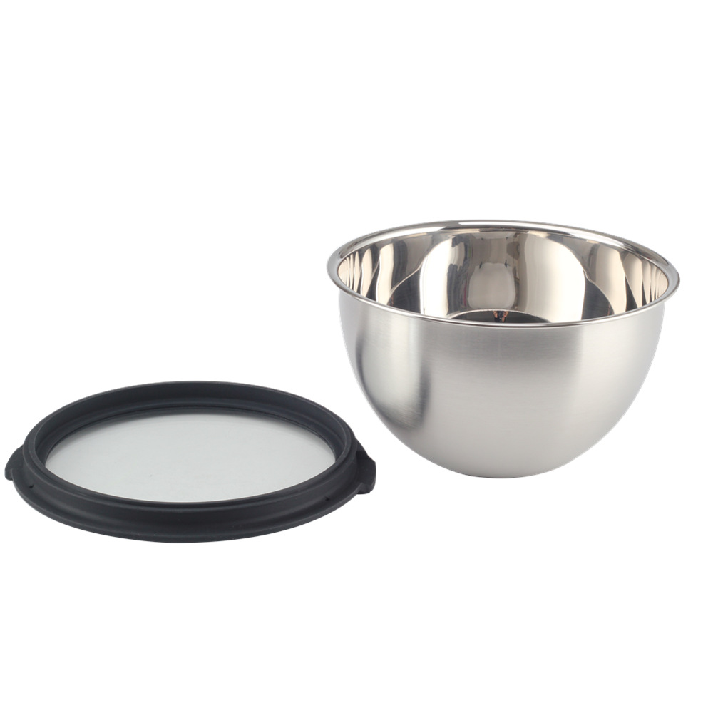 Stainless Steel Mixing Bowls With Transparent Clear Lids Set — 4