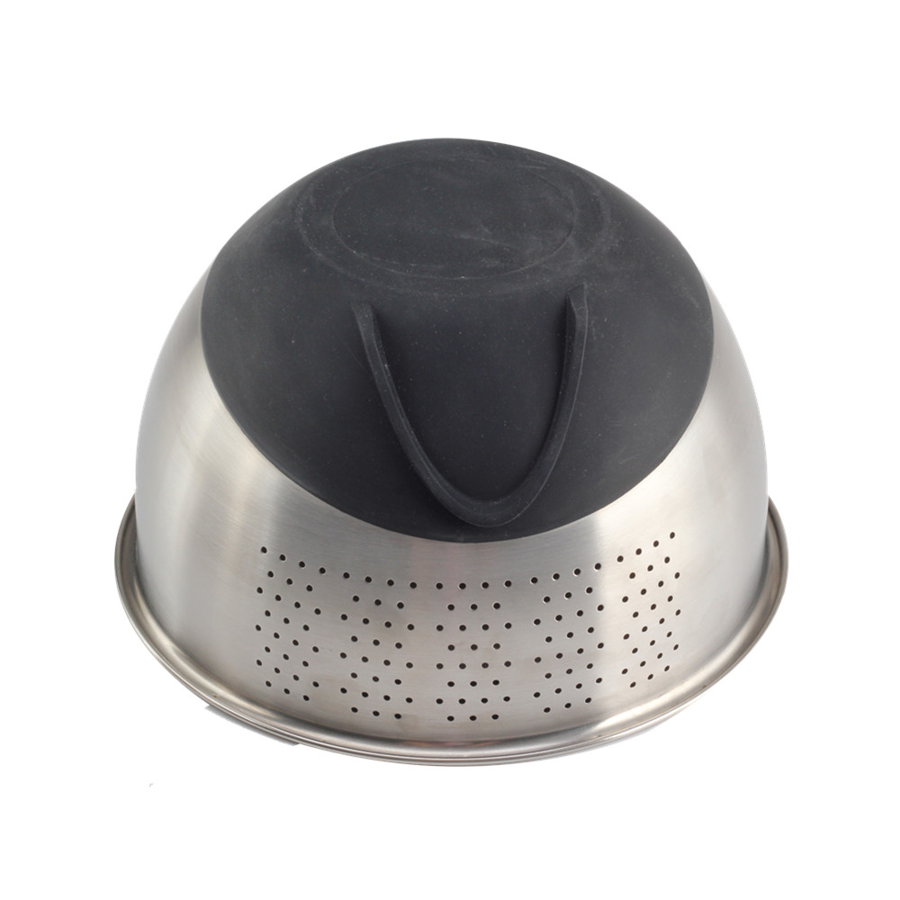 Rice Washer Strainer Bowl, Washing Bowl With Handle, Stainless Steel Colander — 5