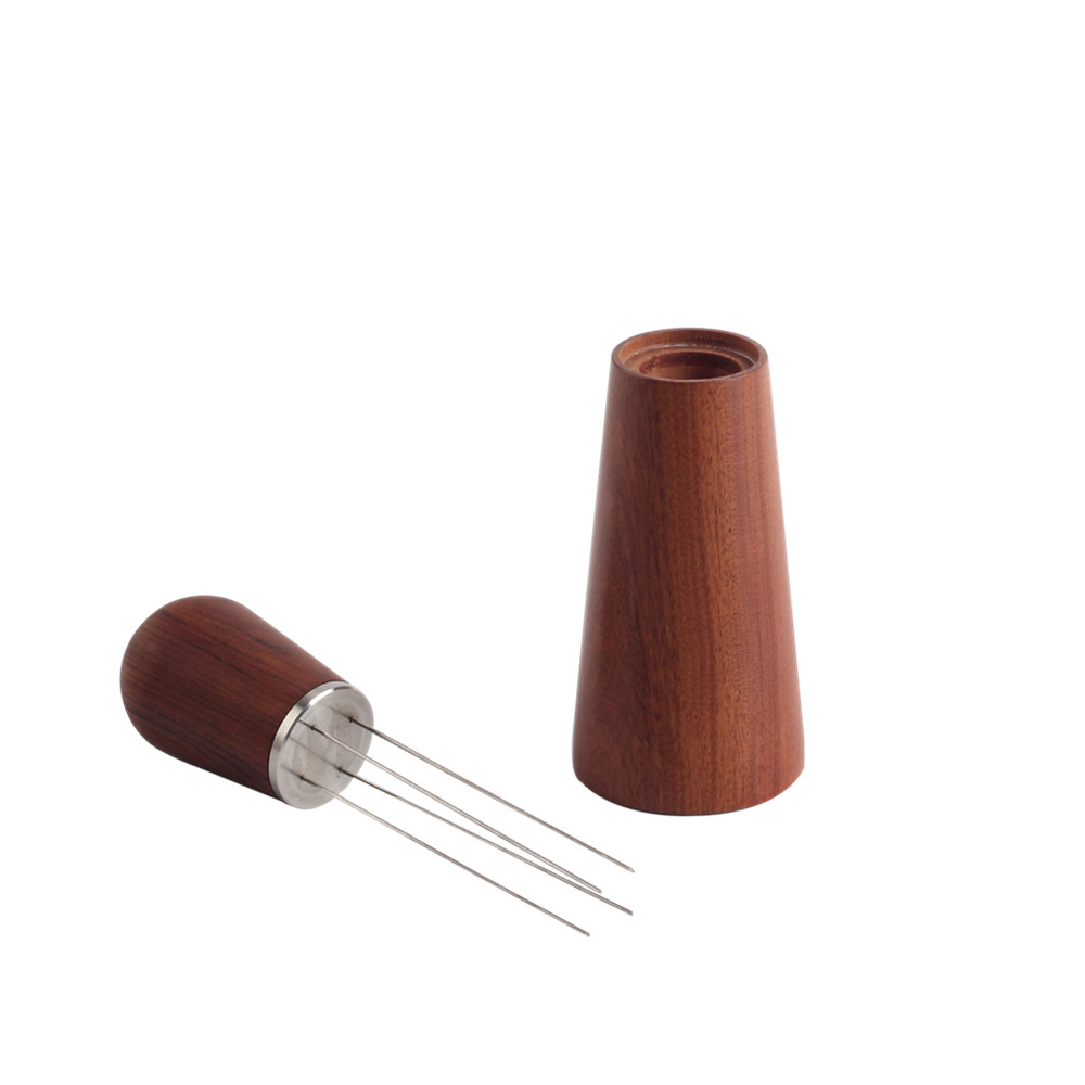Espresso Distribution Tools, Nature Wood Handle With Stand — product information