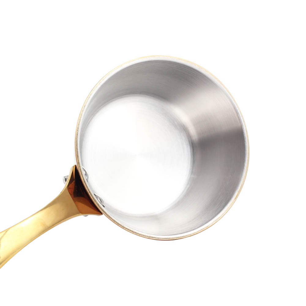 Tri-Ply Stainless Steel Mini Sauce Pan With Golden Handle — 3