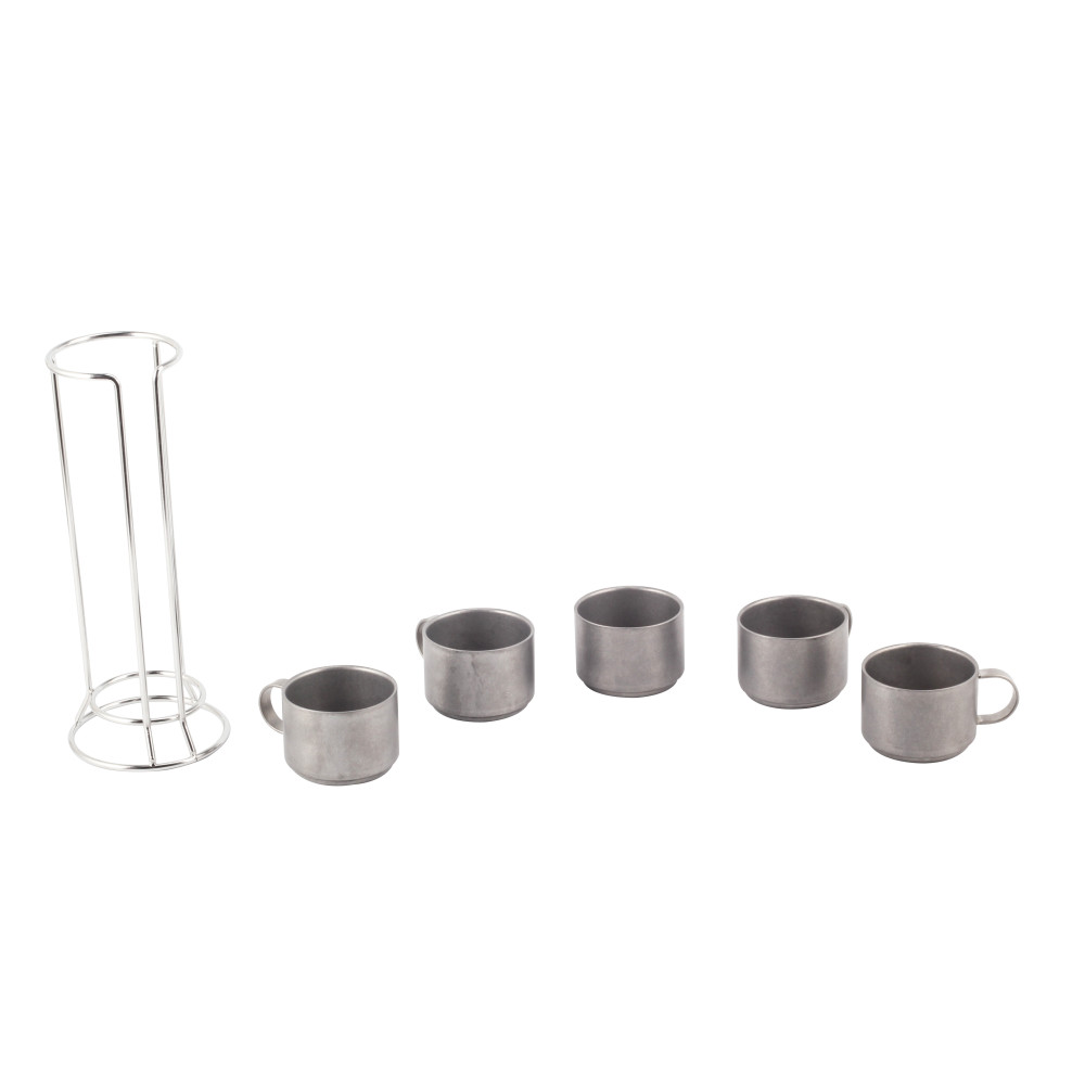 Stainless Steel Stackable Coffee Cups (Set Of 5) — 2