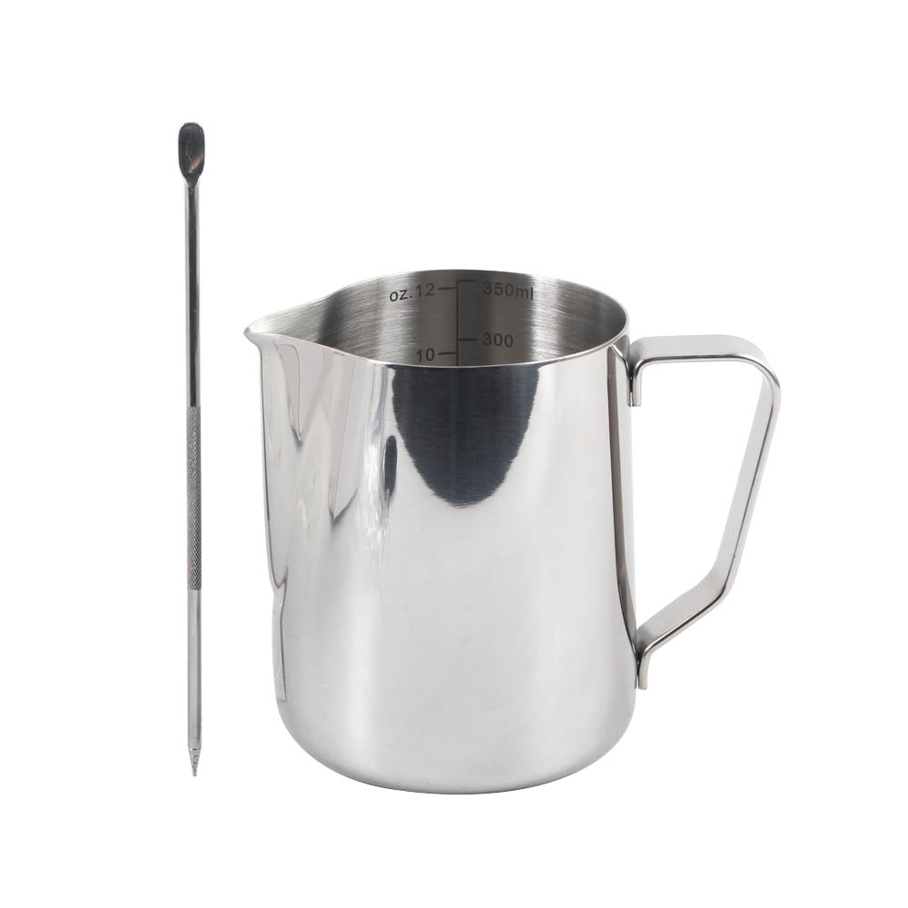 Espresso Steaming Pitcher Milk Frother Cup With Latte Art Pen — product information