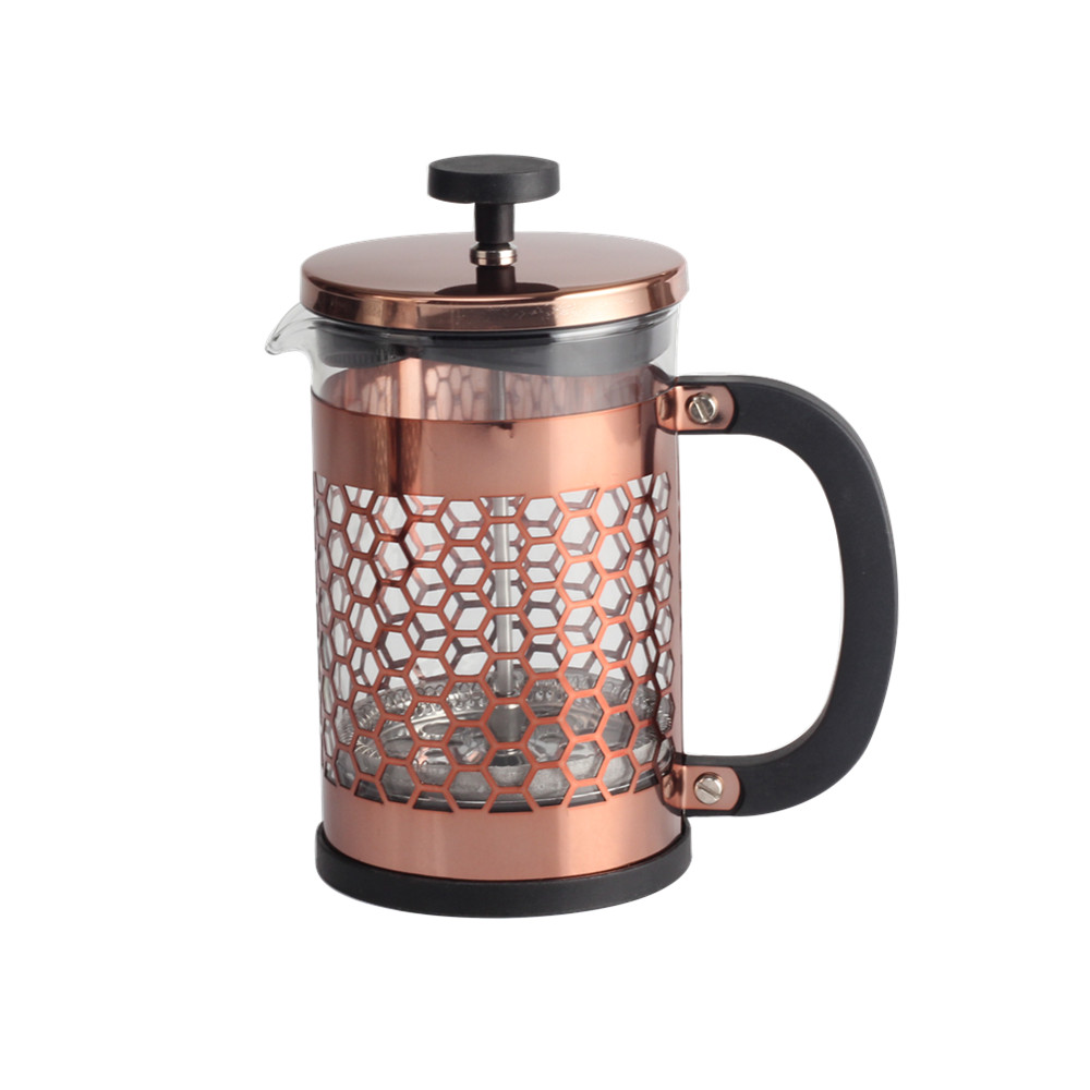 Stainless Steel Plunger System Heat Resistant Glass Coffee Press — 4