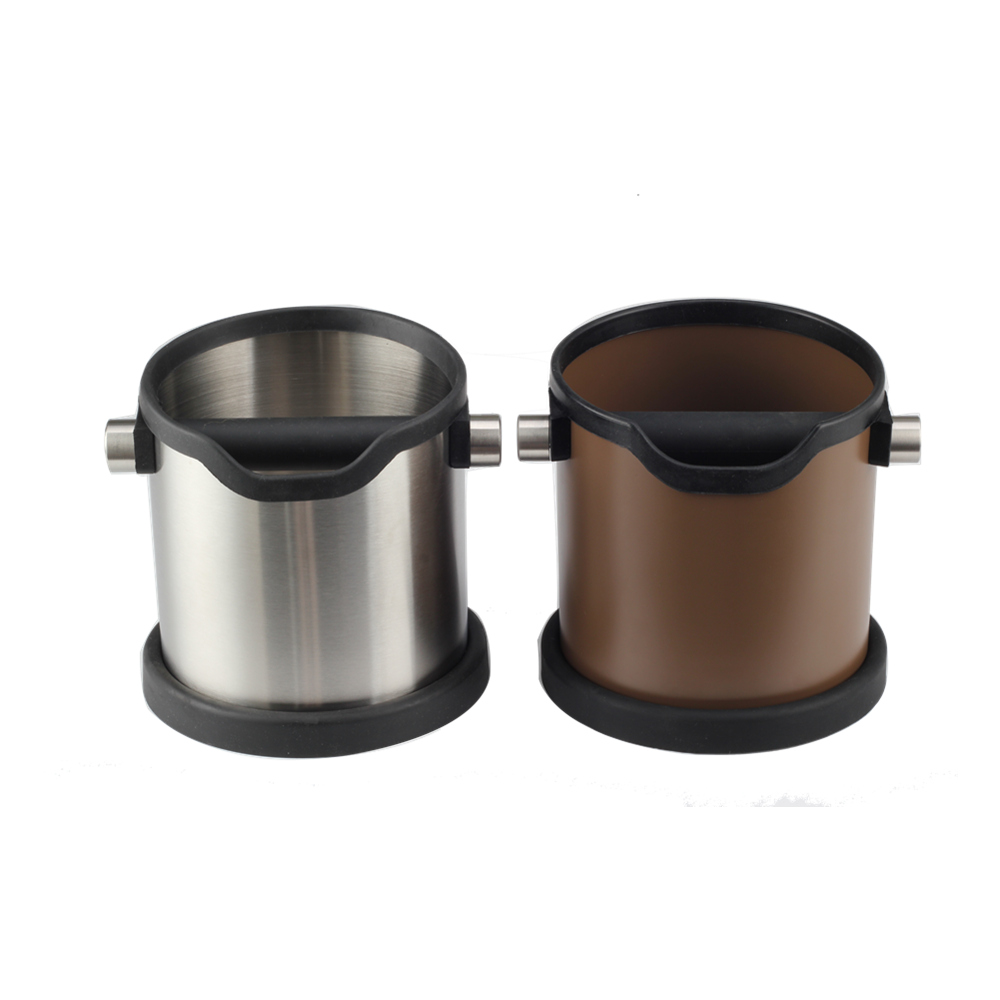 Stainless Steel Espresso Knock Box Non Slip Coffee Ground Knock Box With Rubber Ring — 2