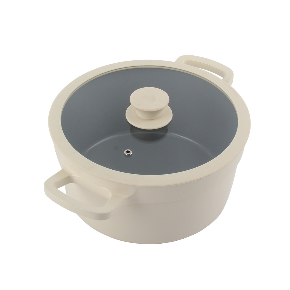 Nonstick Aluminum Alloy Soup Pot, Cookware Pot Set With Glass Lid — 6