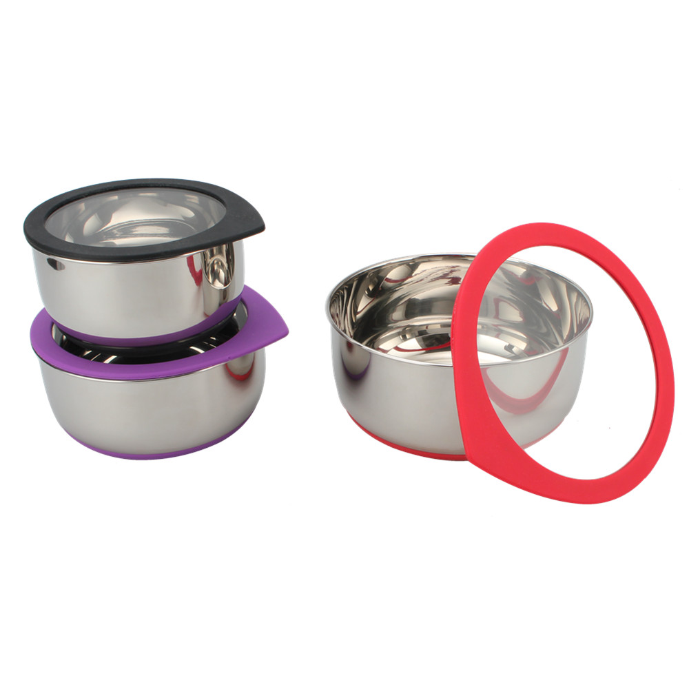 3 Pcs Stainless Steel Mixing Bowl With Nonslip Silicone — 2