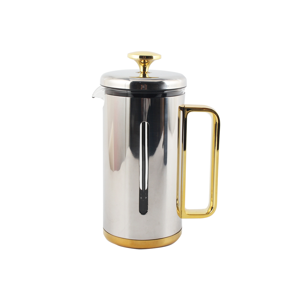 Heat Resistant Borosilicate Glass Caffettiere With Steel Plunger, Coffee Maker Press — product information