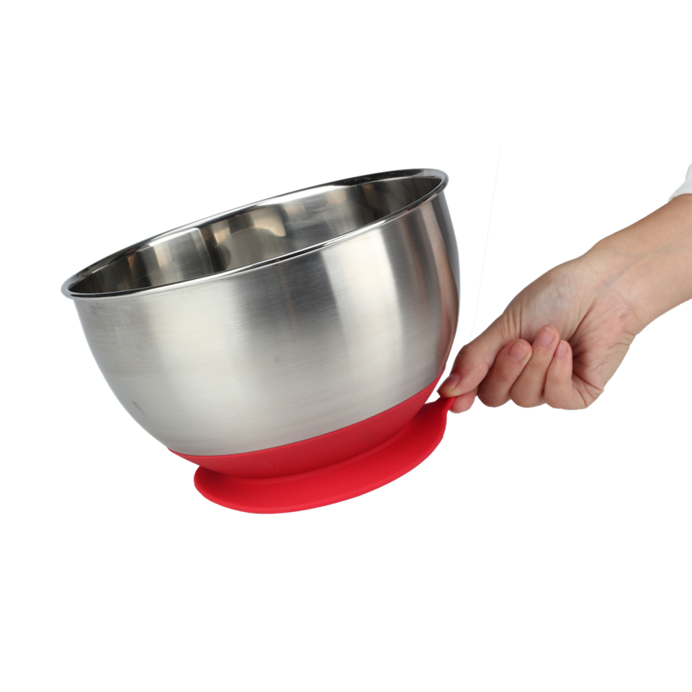 Stainless Steel Mixing Bowl With Suction Cup Silicone Bottom — 4
