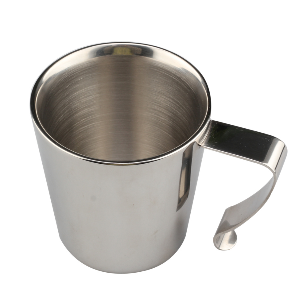 Stainless Steel Coffee Mug Set, Double Wall Coffee Mug With Saucer — 3
