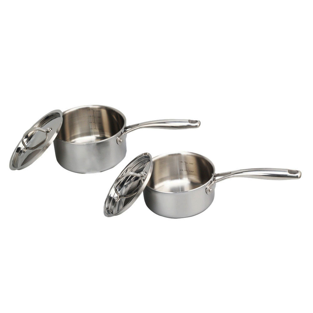 Whole-Clad Tri-Ply Stainless Steel Saucepan With Stainless Steel Lid — 2