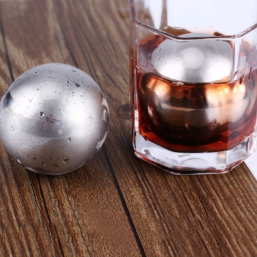 Ball Shape Whiskey Stone, Stainless Steel Ice Cubes With High Cooling — 6
