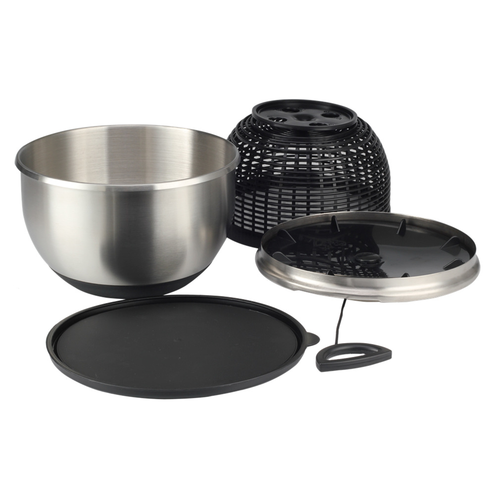 4.5qt Stainless Steel Salad Spinner, Quick And Easy Lettuce Spinner — 4
