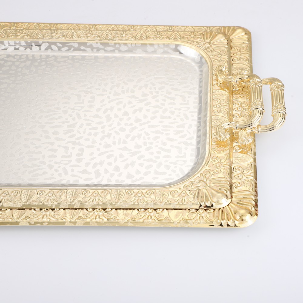 Serving Tray, Middle East Dessert Plate, Iron Coffee Tea Tray — 6