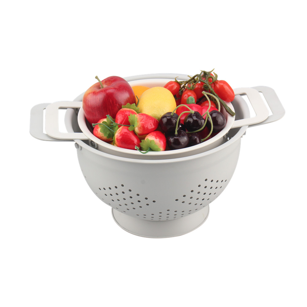 Metal Colander Set Of 2, Strainer Basket With Handles — 3