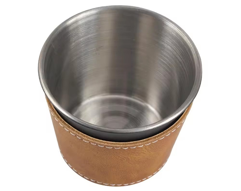Stainless Steel Coffee Cup With Insulated Leather — 6