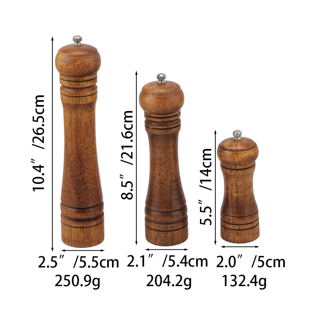 Various Size Wooden Pepper Mill & Salt Mill — product information