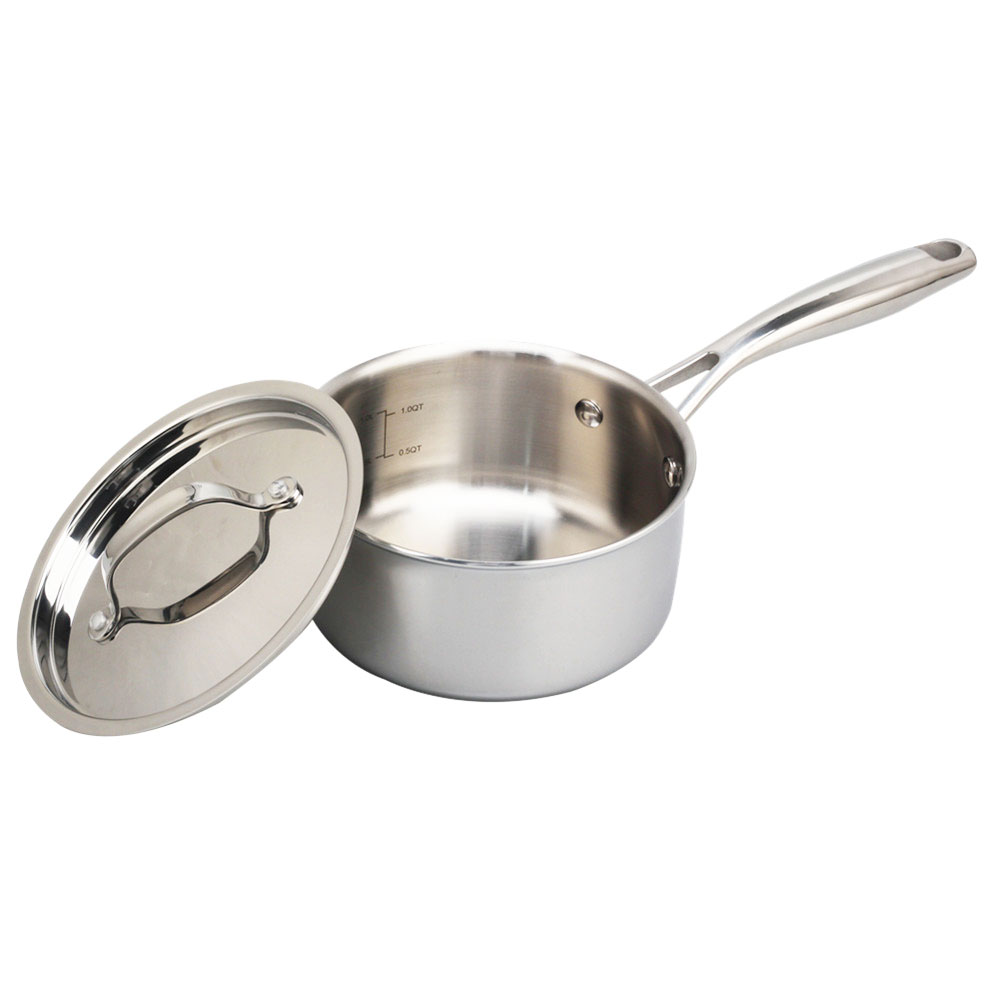 Whole-Clad Tri-Ply Stainless Steel Saucepan With Stainless Steel Lid — 4