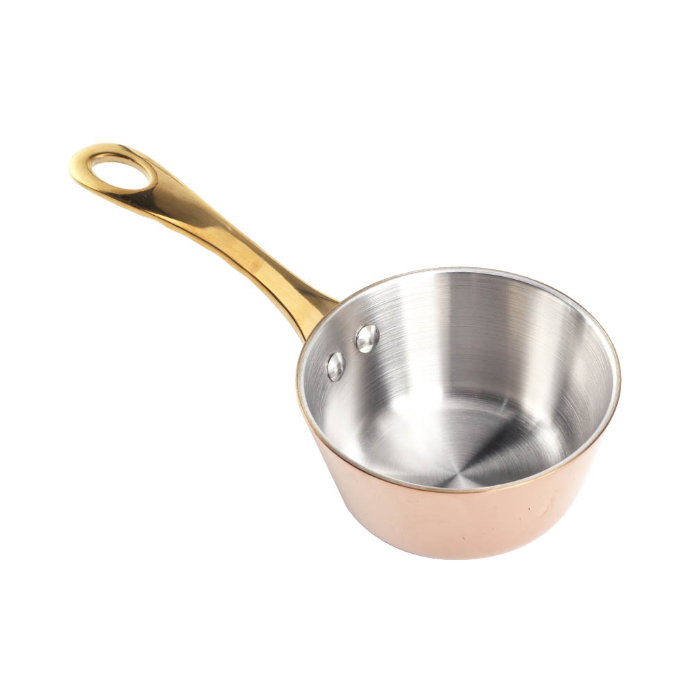 Tri-Ply Stainless Steel Mini Sauce Pan With Golden Handle — 5