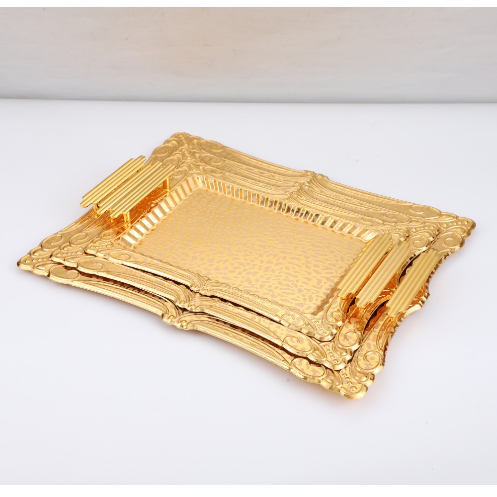 Middle East Dessert Plate, Iron Coffee Tea Cocktail Tray, Food Storage Tray — 4