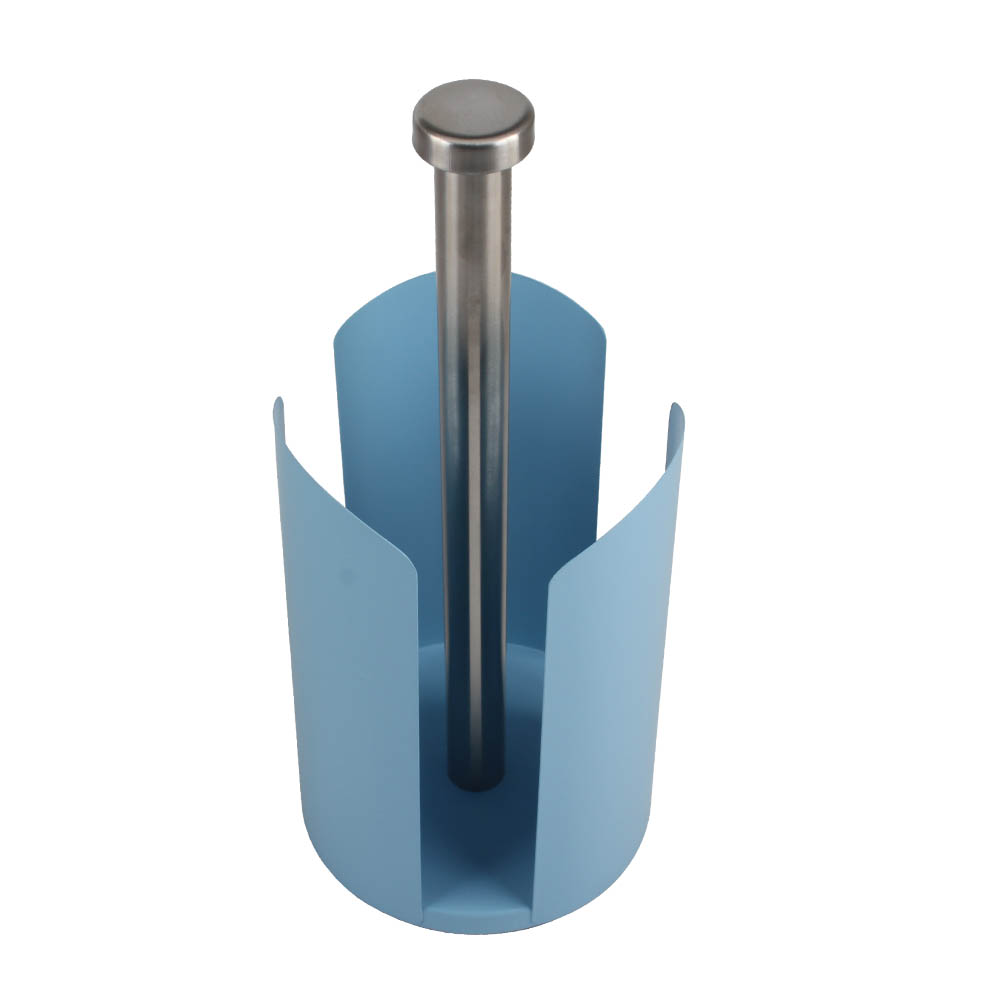 Stainless Steel Paper Towel Holder, Freestanding Holder, Blue Color — 4