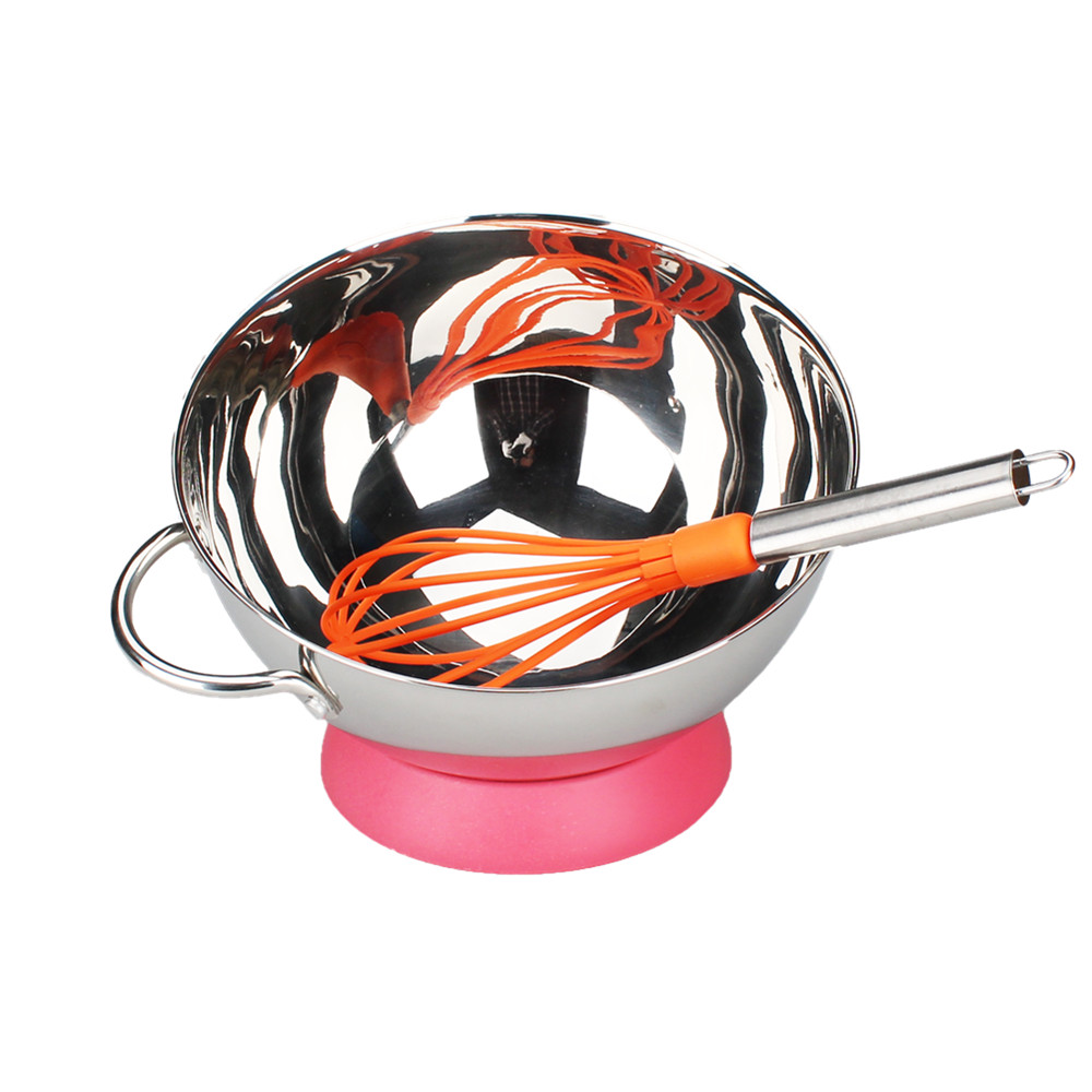 Stainless Steel Salad Bowl With Mini Egg Beater, Hand Whisk — 2