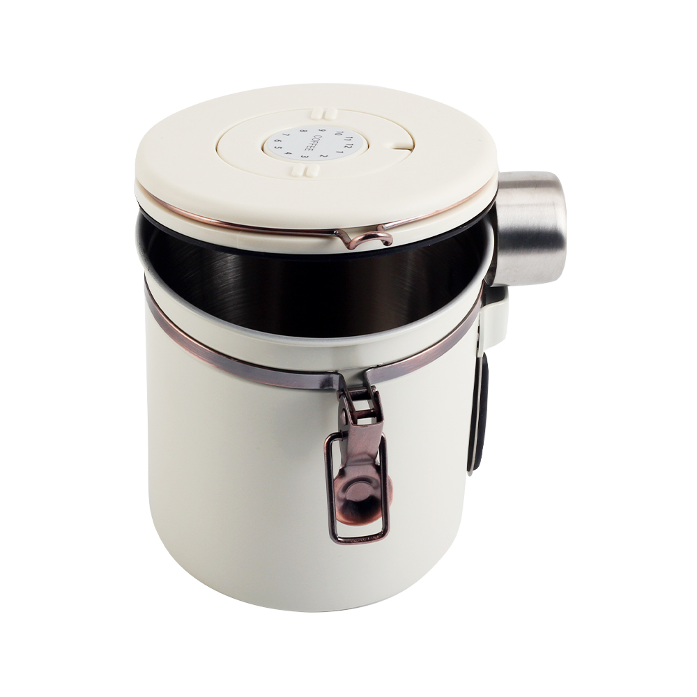 Coffee Canister With Date Track, Airtight Stainless Steel Kitchen Food Storage Container With Lids — product information