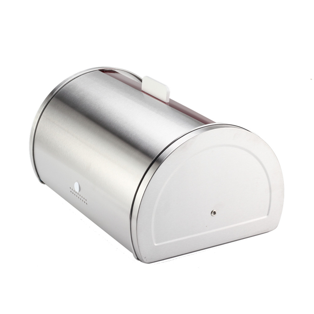 Metal Bread Box Set - Roll Up Cover Bread Storage Container with Stainless Steel Body for Kitchen Organizer — 3