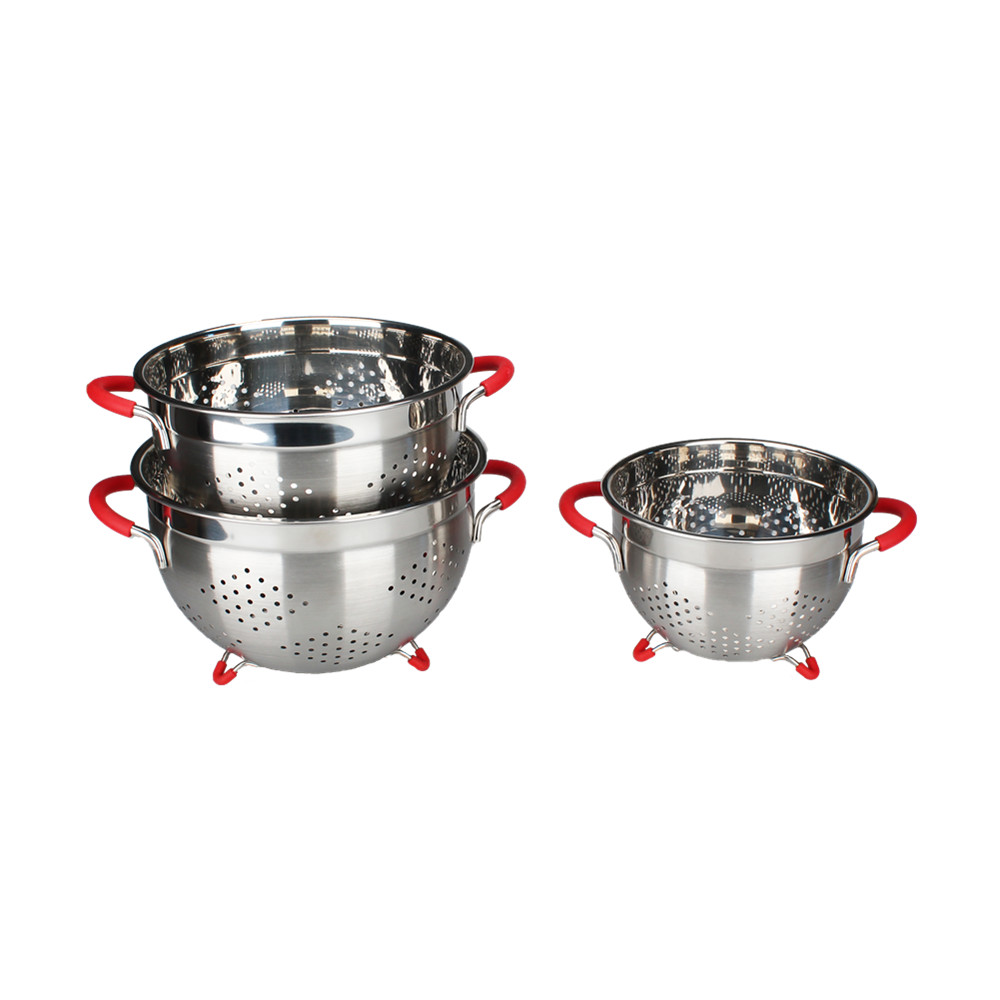 Stainless Steel Colander, Easy Grip Micro-Perforated Colander — 2