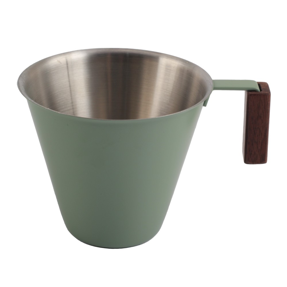 Metal Measuring Cup With Wood Handle — product information