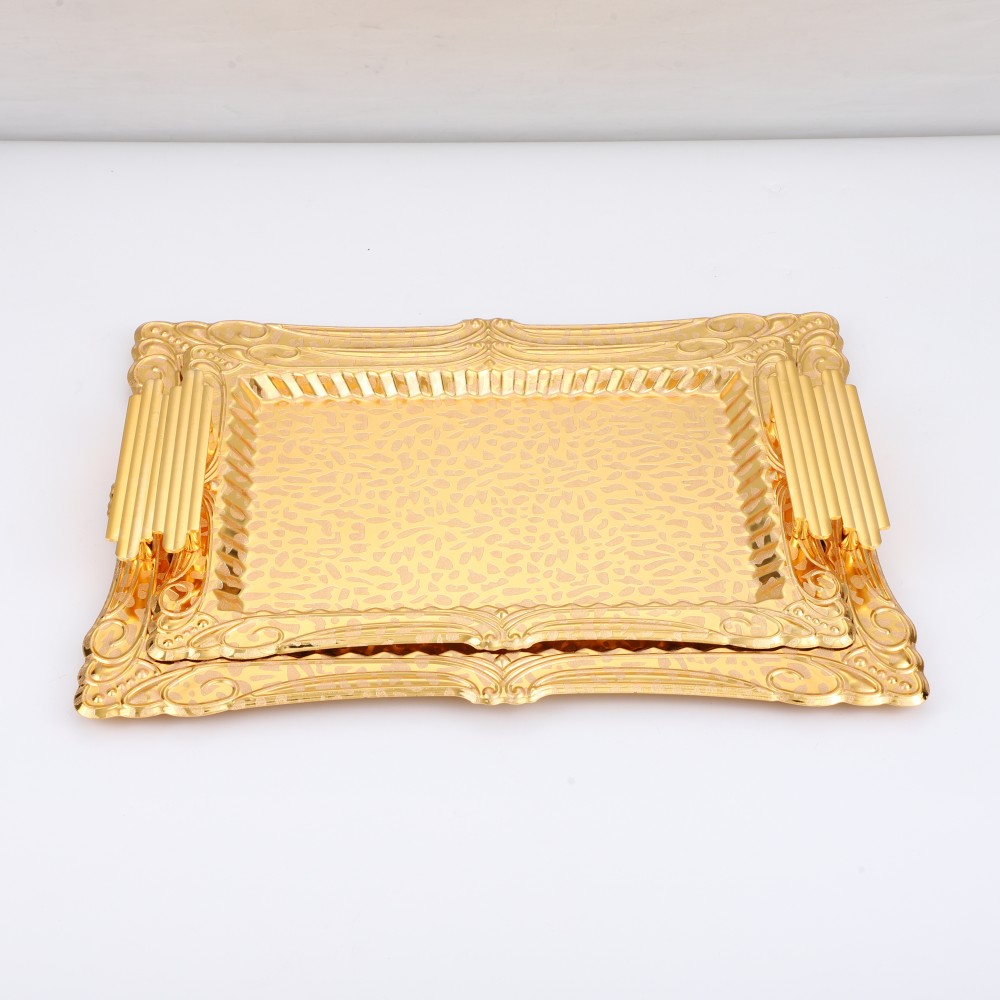 Middle East Dessert Plate, Iron Coffee Tea Cocktail Tray, Food Storage Tray — 5