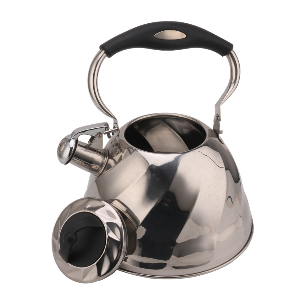 Whistling Kettle for Tea & Coffee With Silicone Handle-Silver — 6