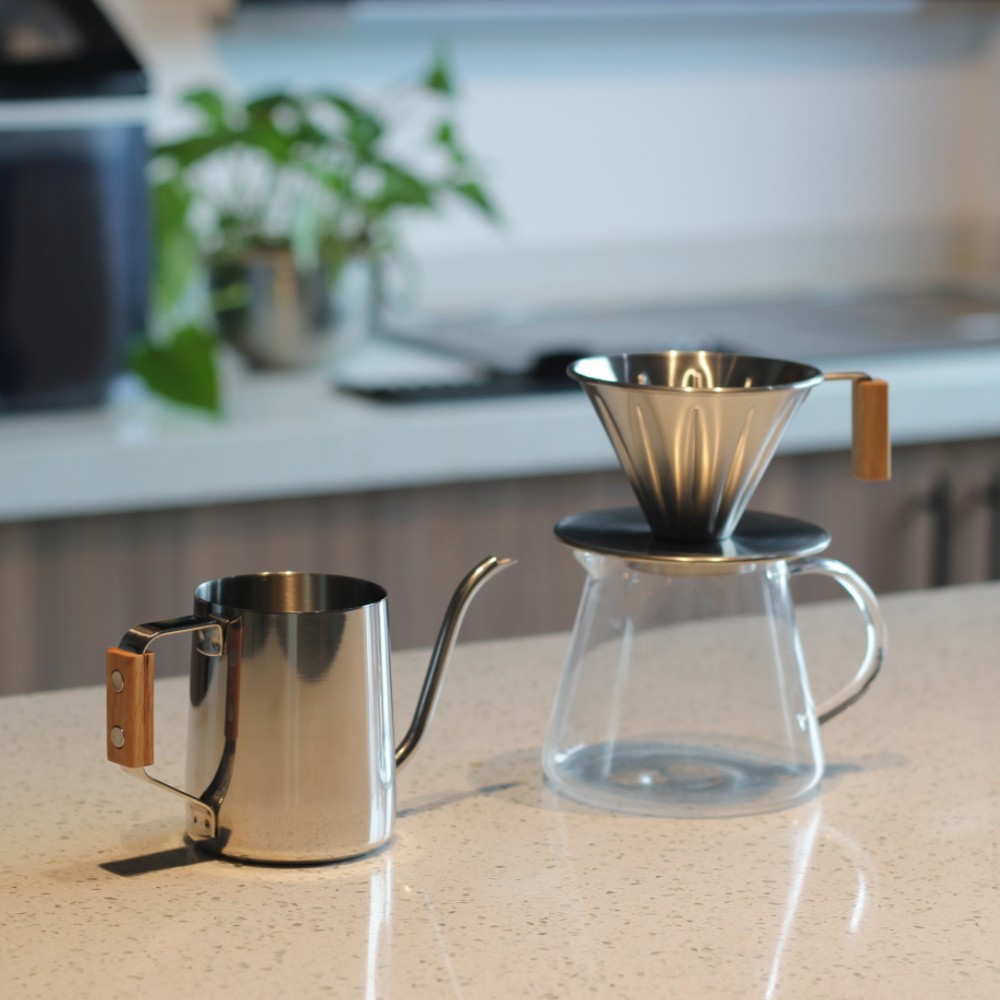 Stainless Steel Coffee Filter Cone Dripper Cup Set — 6