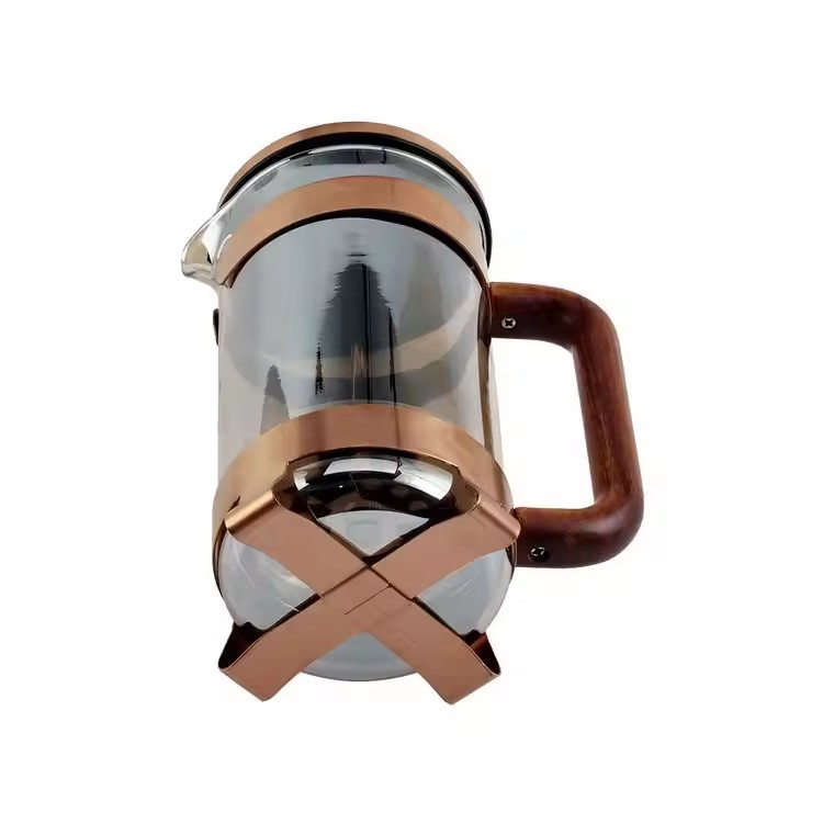 Wood Handle Glass Coffee French Press — product information