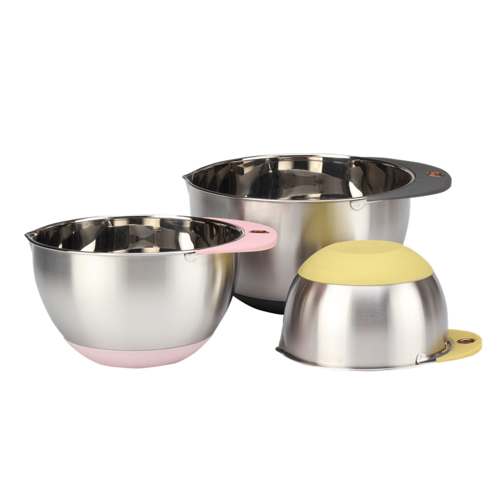 3-Piece Mixing Bowl Set for Kitchen Mixing Bowl With Pouring Spout — product information