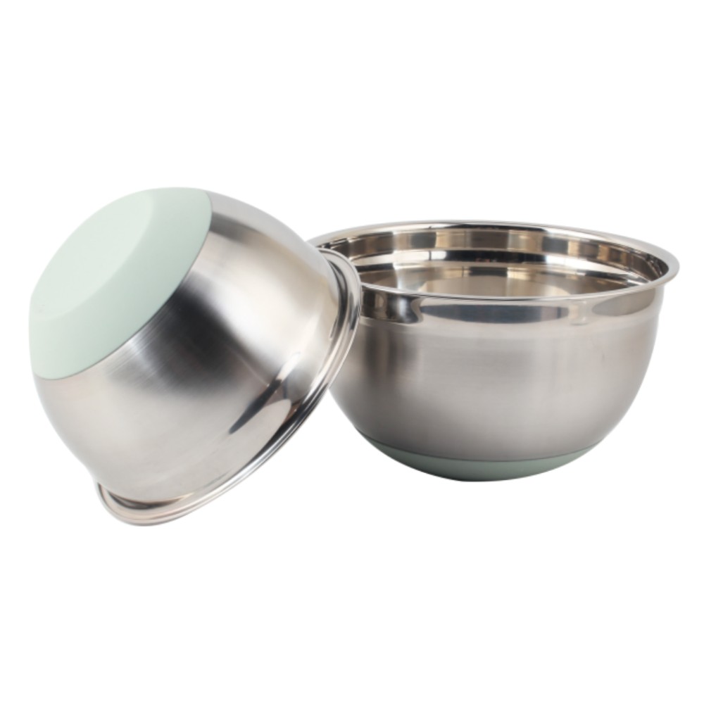 3size Silicone Base Stainless Steel Salad Bowl Set — product information