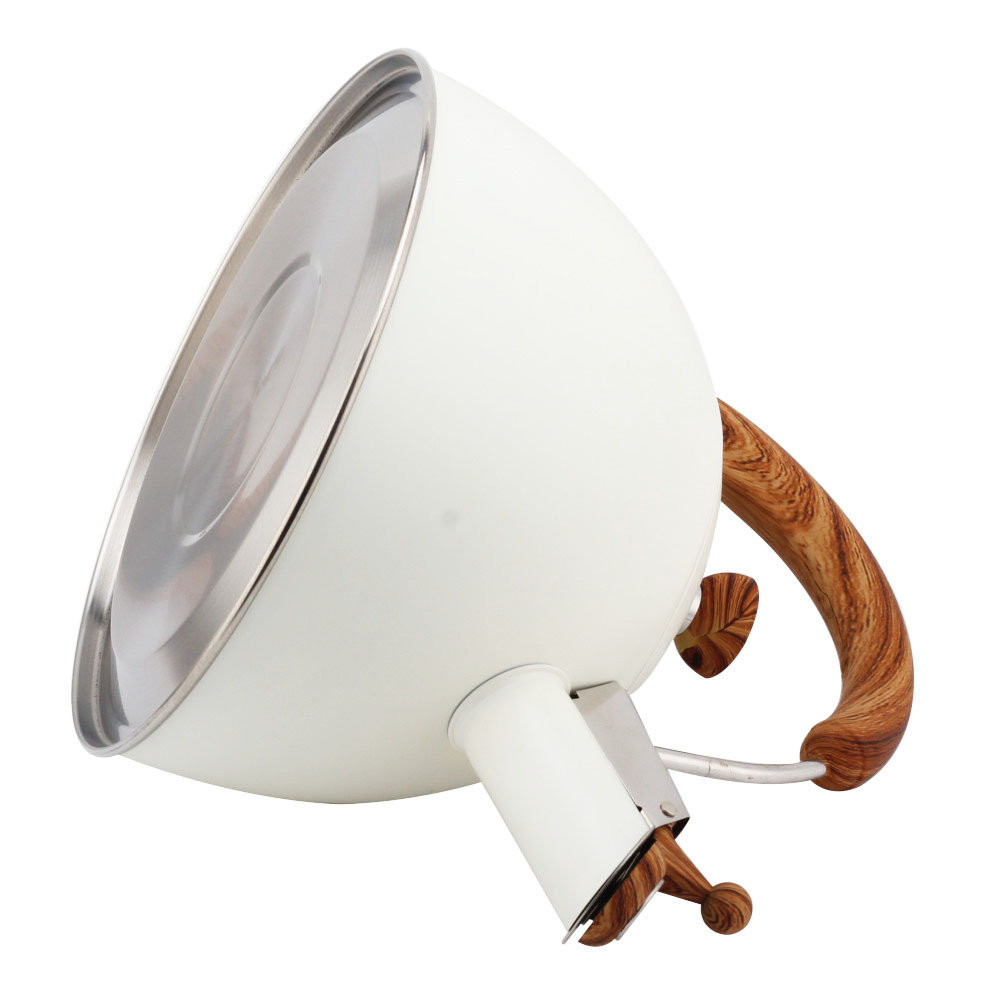 Modern S/S Whistling Kettle for Kitchen White With Wooden Handle — 4