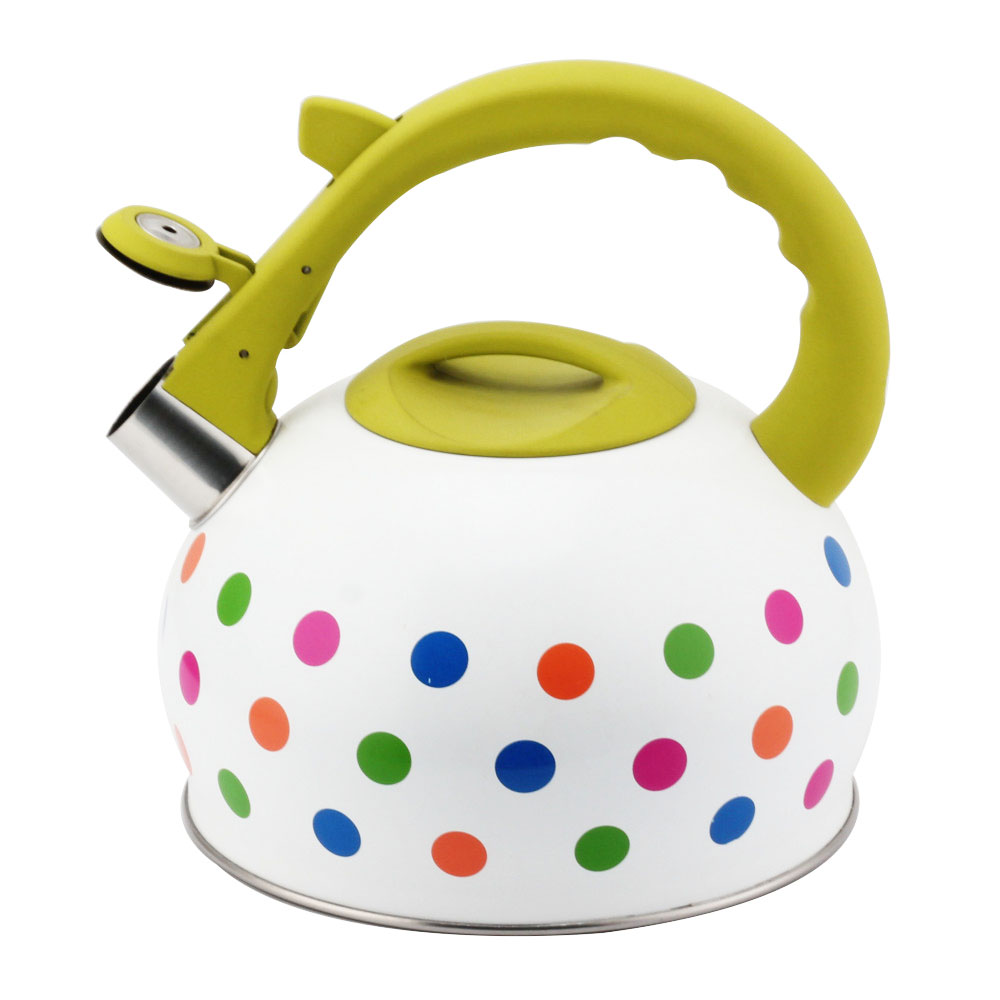 Stainless Steel Tea Kettle With Whistling Sound-Green Handle — 3