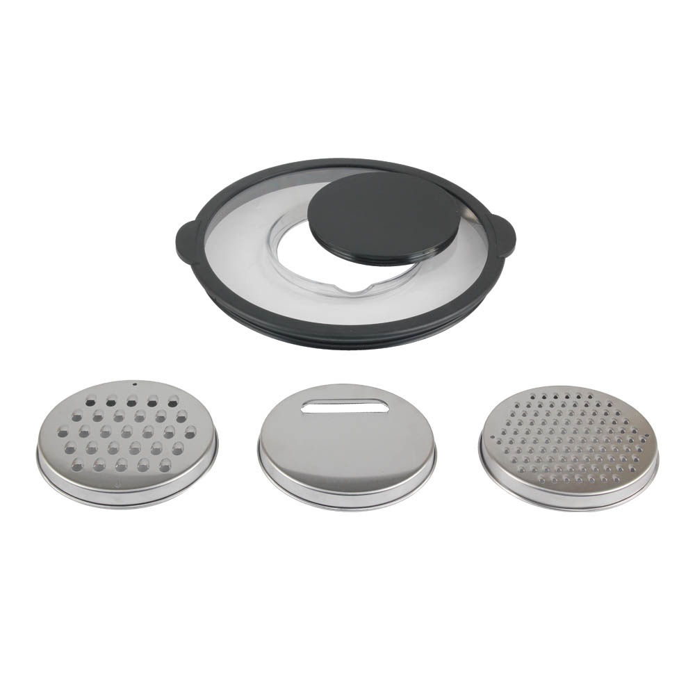 5qt Stainless Steel Mixing Bowls With Clear Lids & Grater Set — 9