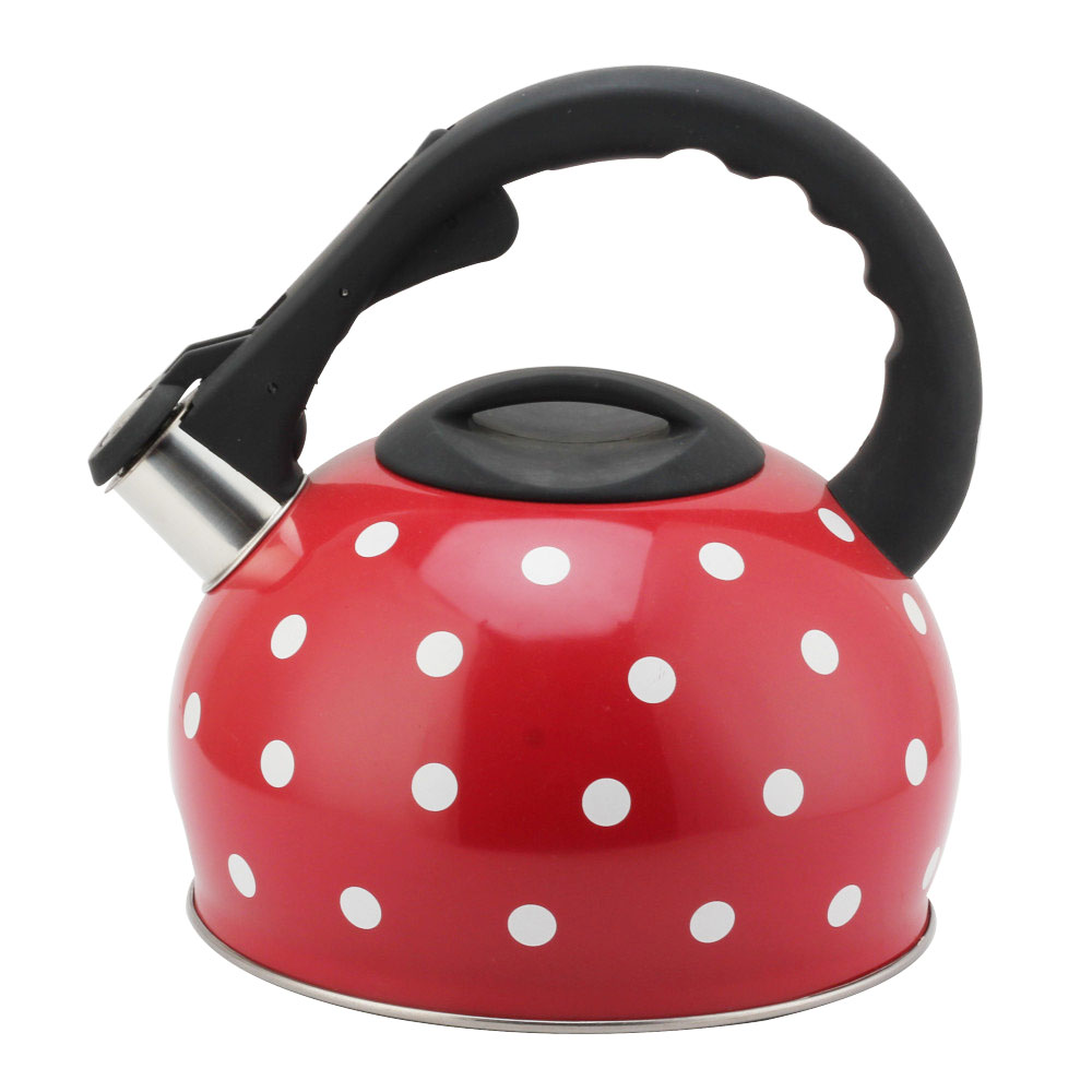 Stainless Steel Tea Kettle With Whistling Sound-Red — product information