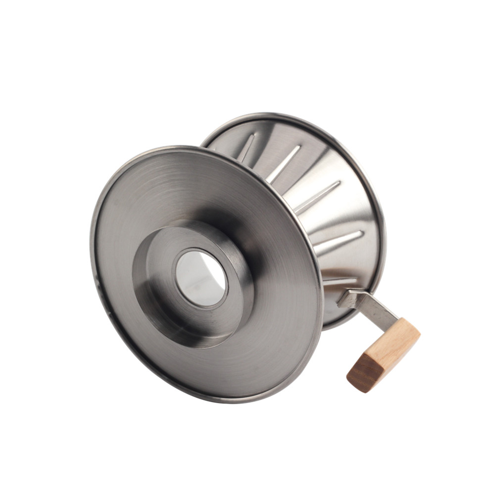 Wood Handle, Metal Reusable Drip Coffee Filter — 4