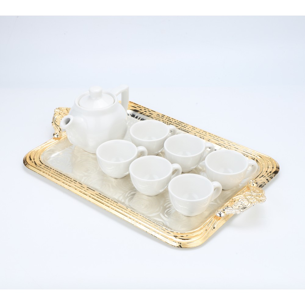 Lace Rectangular Iron Tray Pattern Double Color — 4