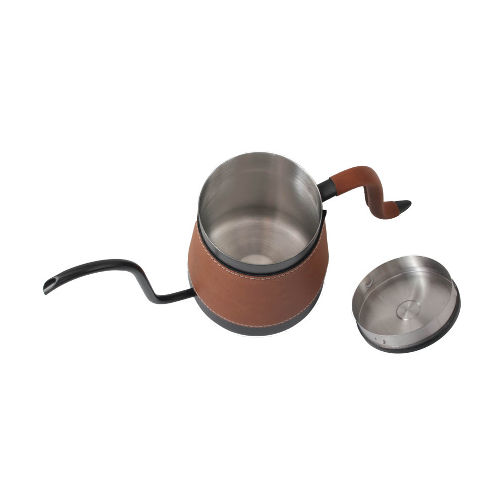 Pour Over Coffee Kettle With Gooseneck And Leather Cover — 8