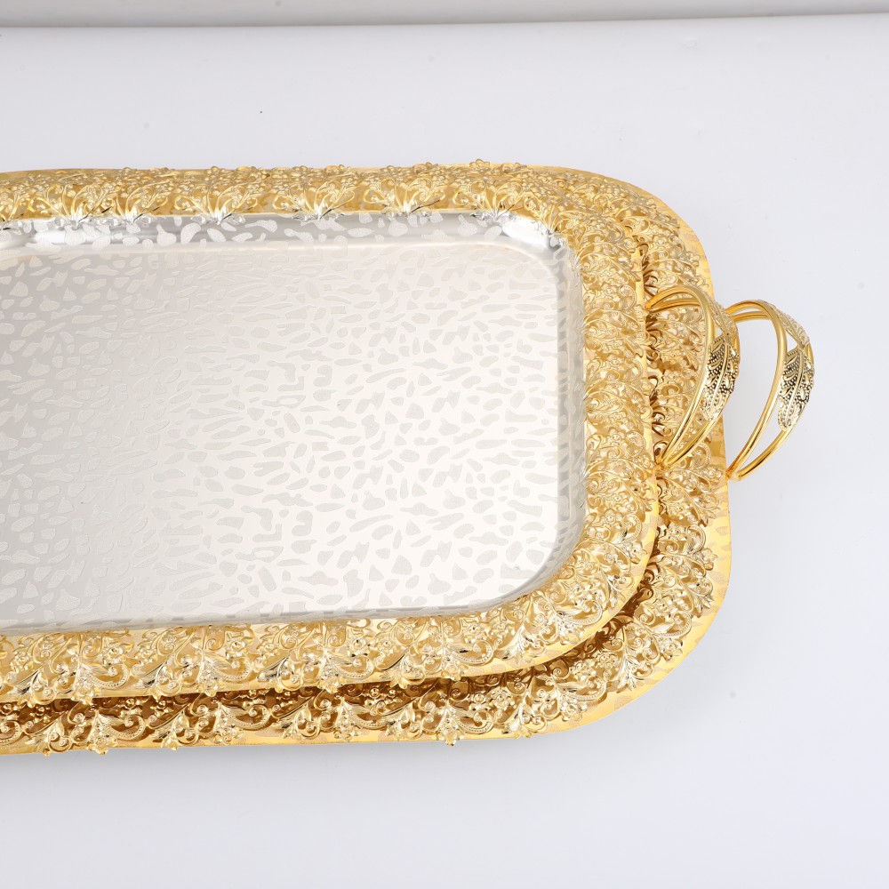 Coffee Serving Tray, Elegant Metal Serving Tray for Home Cafe — 6