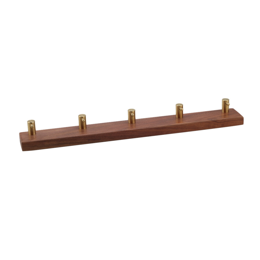 Wooden Wall Mounted Coat Rack, 5 Hooks for Hanging Clothes, Robes, Towels, Coats — 3